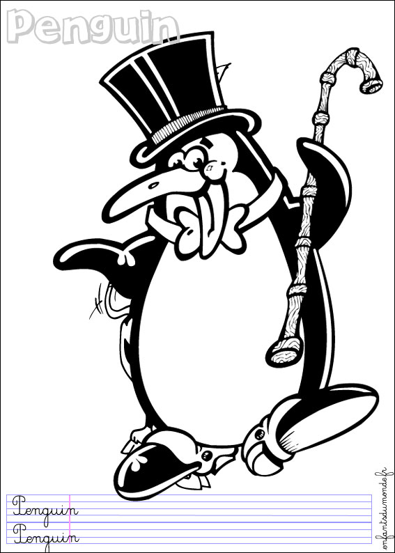 coloriage pingouin 1